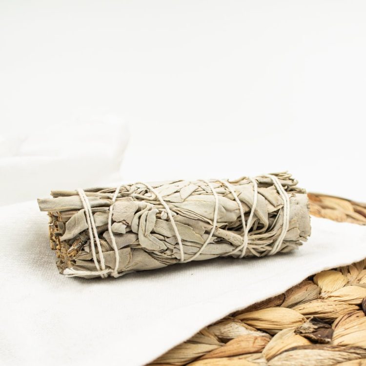 White Sage Smudging Kit with Real Marble Dish - Image 2