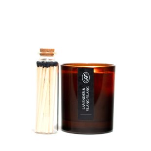 Soothing Light Natural Candle and Box of Matches Gift Set