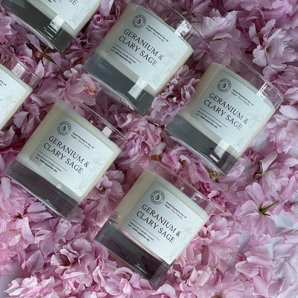 Geranium & Clary Sage Natural Candle - Harmonising - Image 8