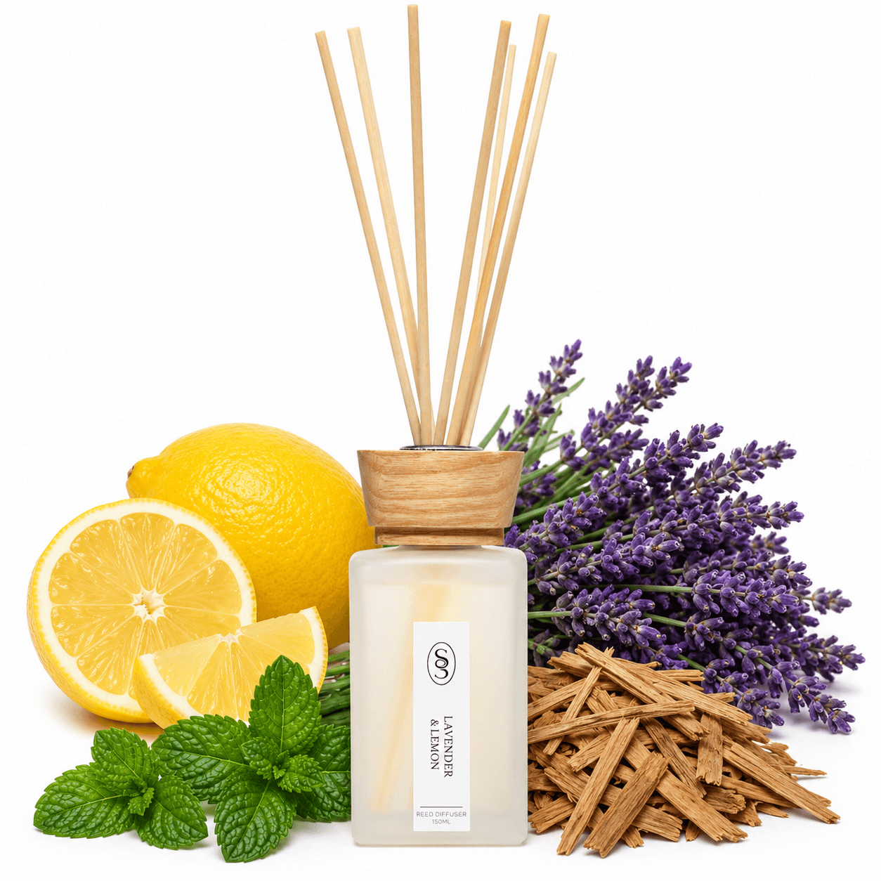 Lavender & Lemon Natural Reed Diffuser - Soothing - Image 2