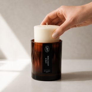 Lime & Vanilla Natural Candle Refill – Enhancing